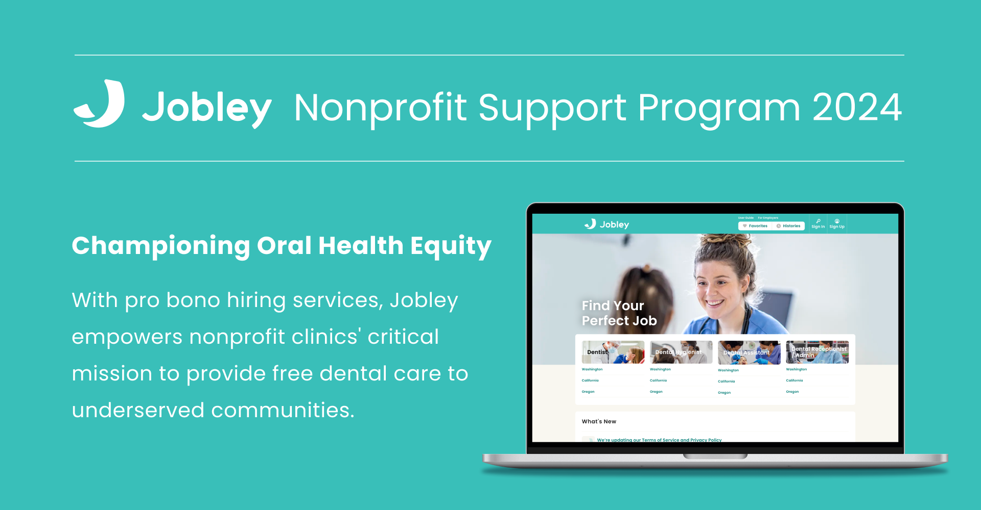 [US] Jobley Launches Nonprofit Support Program for Dental Clinics Serving People in Need